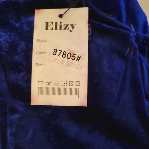 NWT Sapphire Blue Velvet & Black Lace Maxi Dress Whimsigoth Gothic Witchy - M‎ - Picture 5 of 8